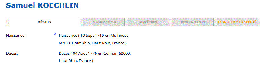 mon lien de parente